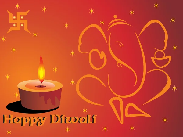 Fond Diwali avec ganpati — Image vectorielle