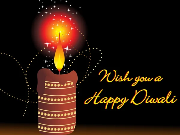 Je vous souhaite une heureuse carte de vœux diwali — Image vectorielle