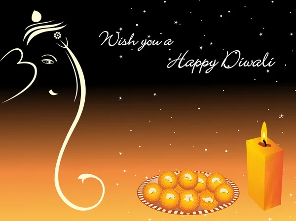 Εύχομαι ένα ευτυχισμένο diwali κάρτα — Διανυσματικό Αρχείο