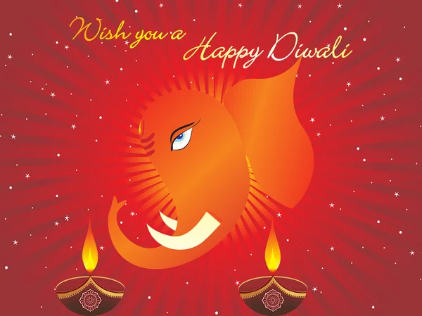 Carte de Gretting pour la célébration du diwali — Image vectorielle