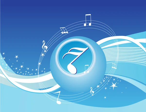 Music background in blue — Stock Vector