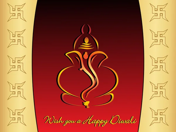 Wish you a happy diwali gretting card — Stock Vector