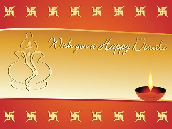 Εύχομαι ένα ευτυχισμένο diwali gretting κάρτα — Διανυσματικό Αρχείο