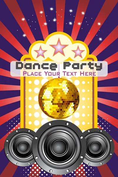Illusztráció: tánc party háttér — Stock Vector