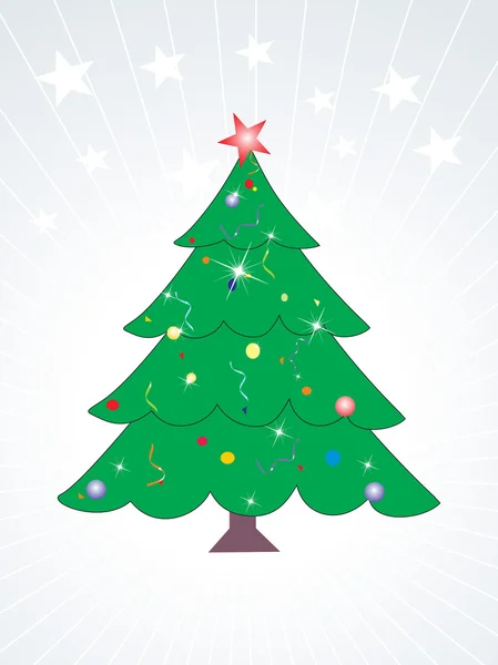 Στολισμένο χριστουγεννιάτικο δέντρο, ταπετσαρία — Διανυσματικό Αρχείο