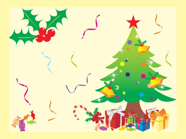 Árbol de Navidad decorativo — Vector de stock