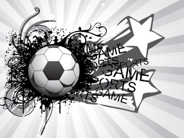 Background with grungy soccer ball