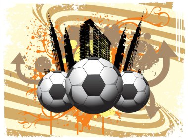 Soccer ball with city clipart