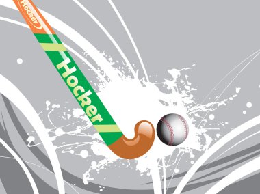 Grey background with grungy stick, ball clipart