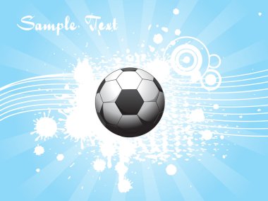 Rays background with soccer illustration clipart