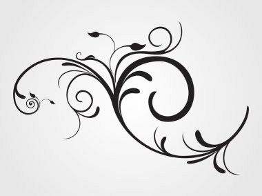 Illustration of floral pattern tattoo clipart