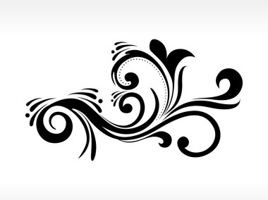 Black filigree pattern illustration clipart