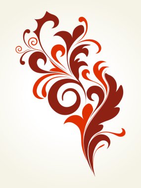 Maroon curve filigree pattern clipart