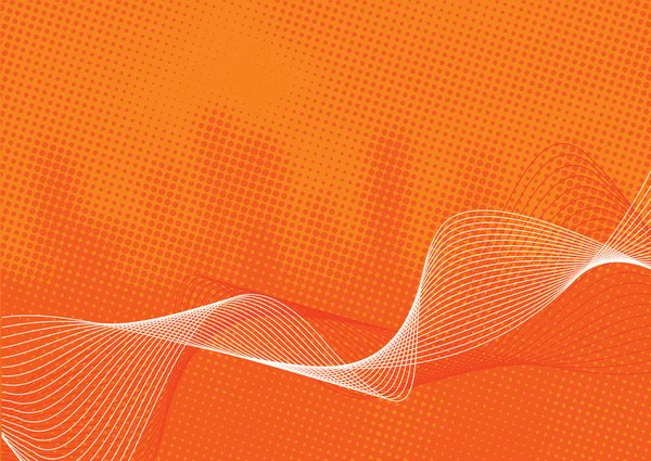 Digital wave on spoted orange background — Stock Vector