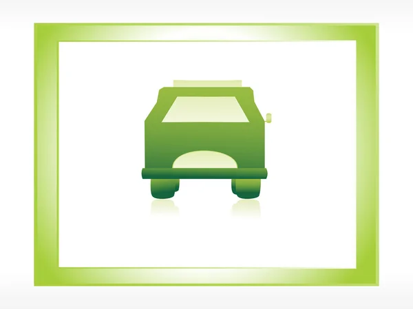 Ecology green car in frame — Stock Vector