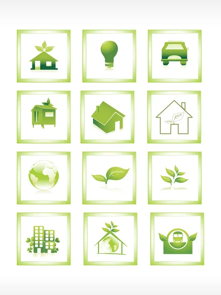 Ecology icon set on background — Stock Vector