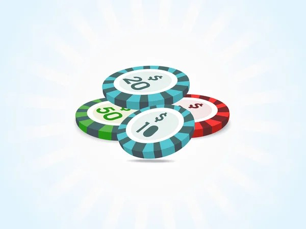 Montones de fichas de poker — Vector de stock