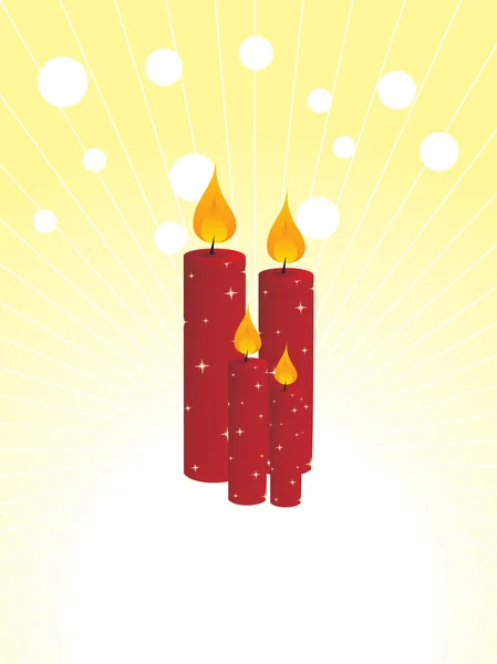 Illustrazione di candele rosse ardenti — Vettoriale Stock