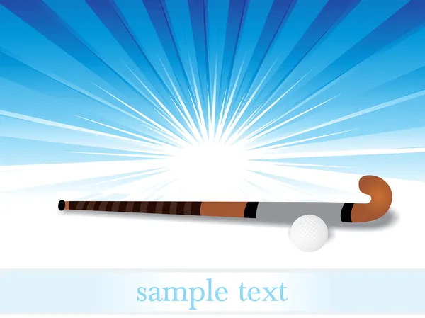 Balle avec bâton de hockey — Image vectorielle