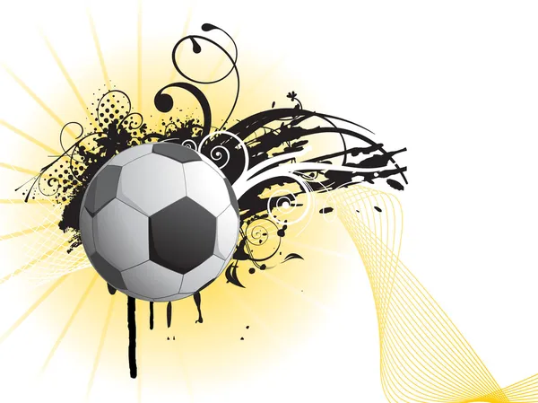 Чорний гранж з футболом і сіткою — стоковий вектор