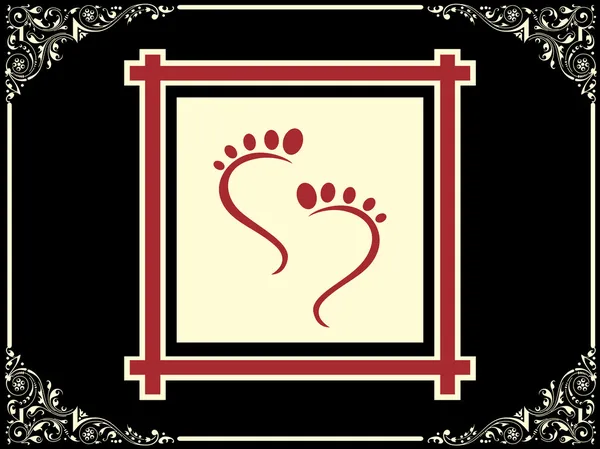 Fußabdrücke der Göttin Laxmi — Stockvektor