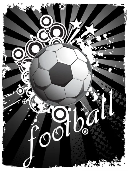 Fond rétro avec football — Image vectorielle