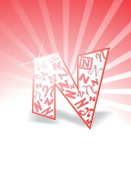 Alphabet auf rotem Hintergrund — Stockvektor