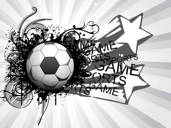 Background with grungy soccer ball — Stock Vector