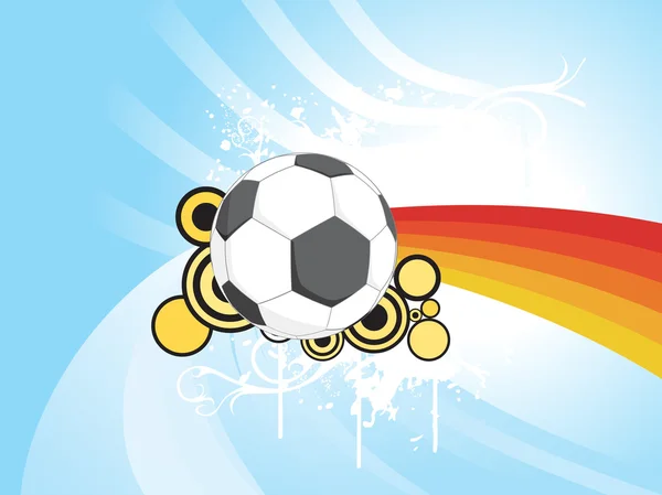 Blaue Streifen Hintergrund mit Fußball — Stockvektor