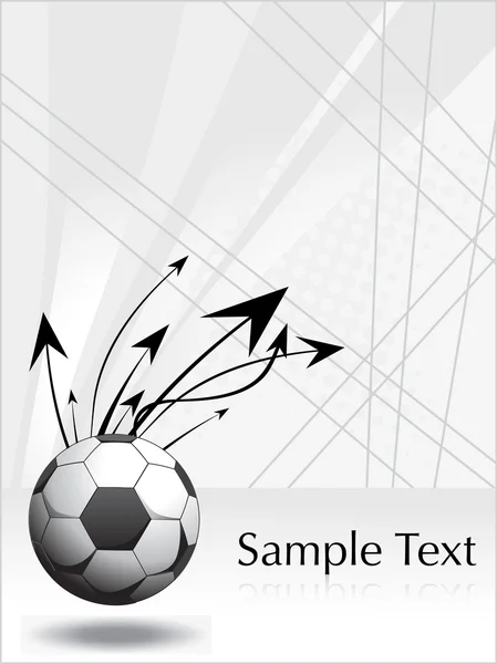 Balle de football en flèche sur fond — Image vectorielle