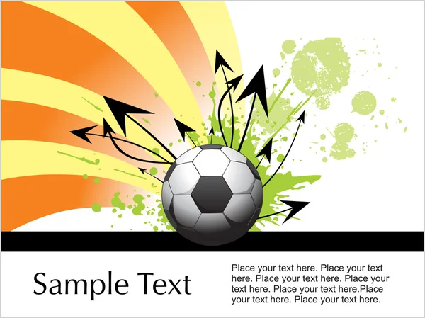 Grunge ballon de football avec des flèches — Image vectorielle