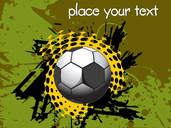 Grunge pallone da calcio con posto per il testo — Vettoriale Stock