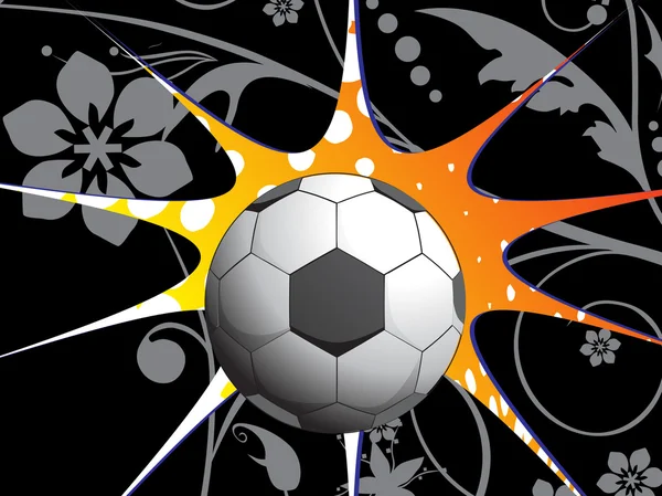 Цветочный фон с футболом — стоковый вектор