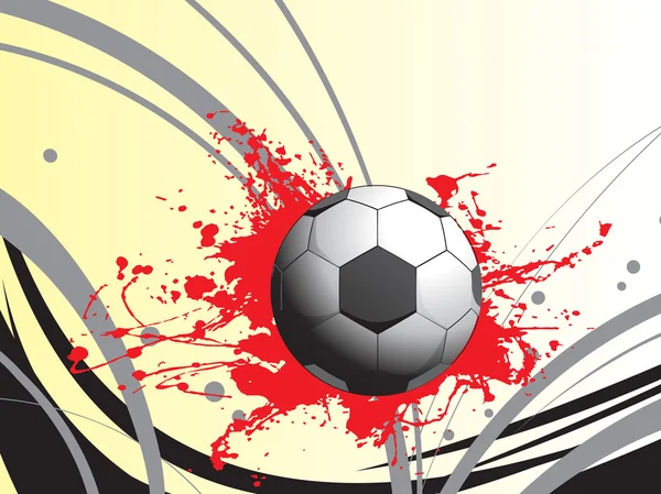 Красный гранж с футболом — стоковый вектор