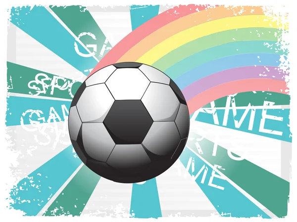 Красочные полосы с изолированным футболом — стоковый вектор