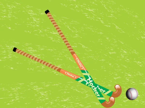 Fond vert avec balle de hockey — Image vectorielle