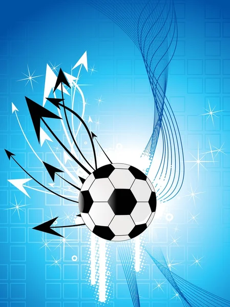 Футбол с наконечником стрелы и волнами — стоковый вектор