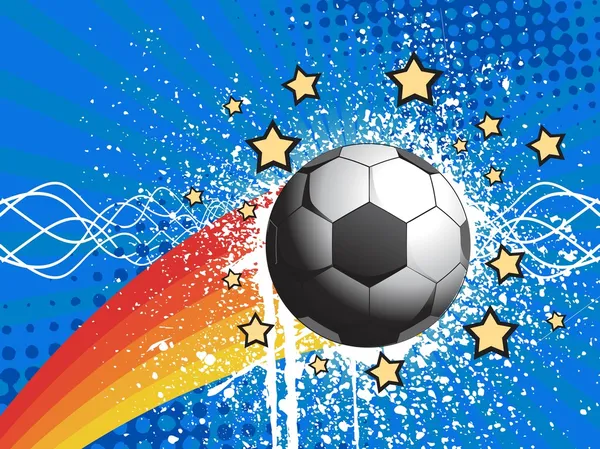Grunge-Fußball mit Hintergrund — Stockvektor