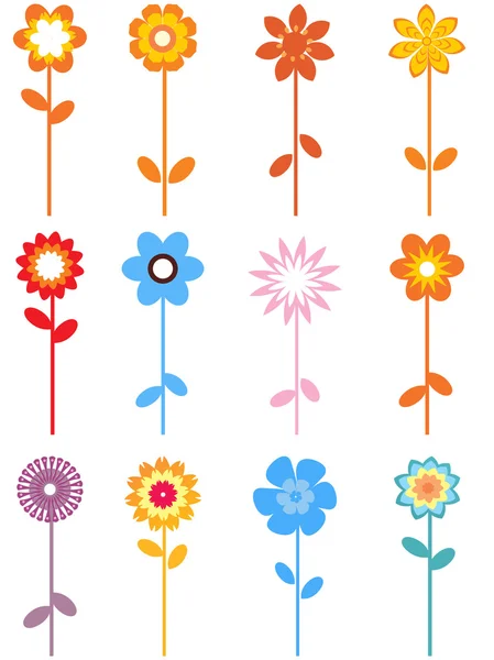 与多彩的花朵背景 — 图库矢量图片