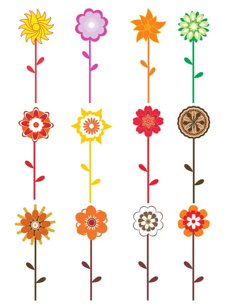 与多彩的花背景 — 图库矢量图片
