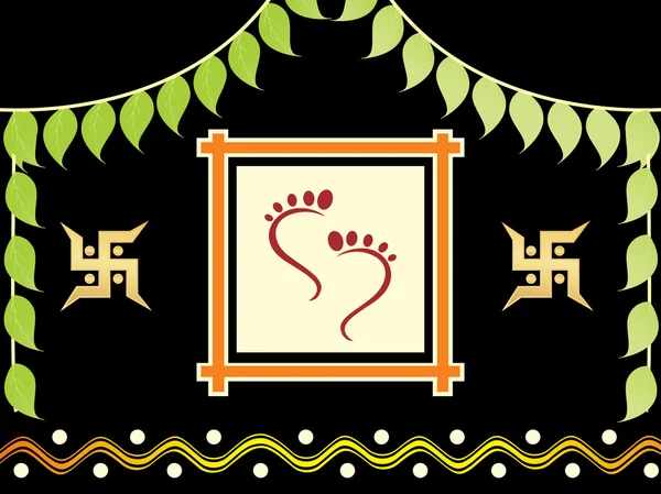 Empreinte de pied de la déesse laxmi — Image vectorielle