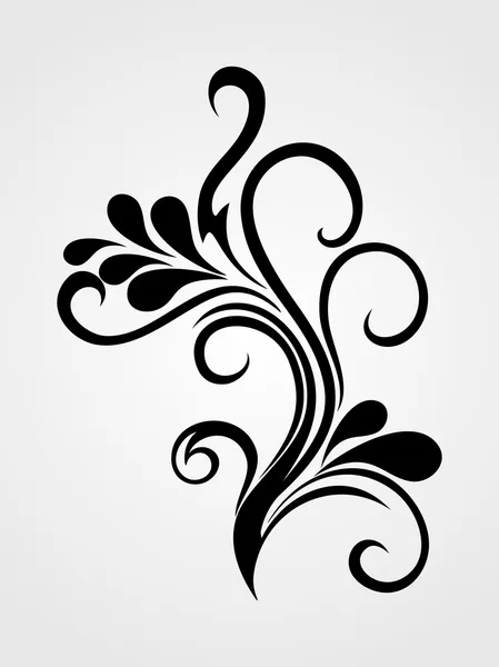 Siyah çiçek desenli dövme — Stok Vektör