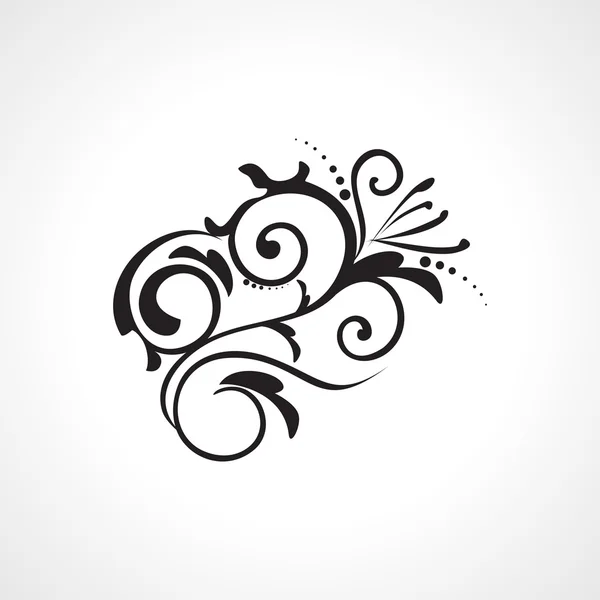 Abstracte element zwarte floral tattoo — Stockvector