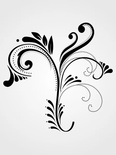 Resimde siyah çiçek desenli dövme — Stok Vektör