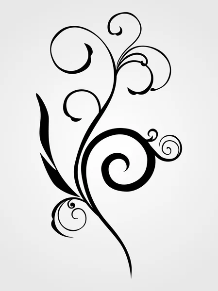Zwarte floral tattoo — Stockvector