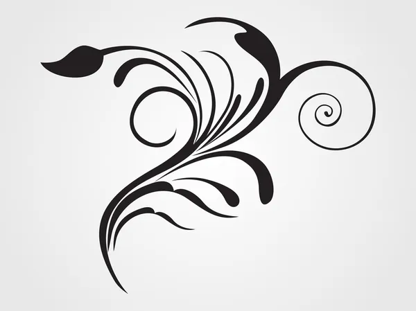 Modèle floral noir avec fond — Image vectorielle