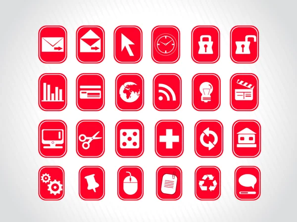 Exklusive Serie von Web-Symbolen in Rot — Stockvektor