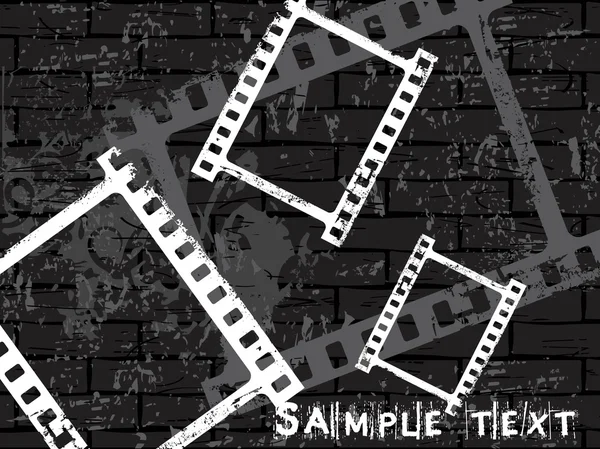 Tom film stripe på grunge vägg — Stock vektor