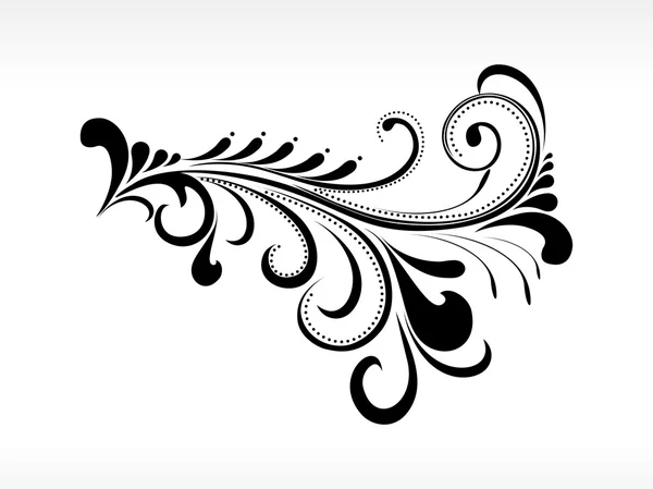 Tatouage floral noir vectoriel — Image vectorielle