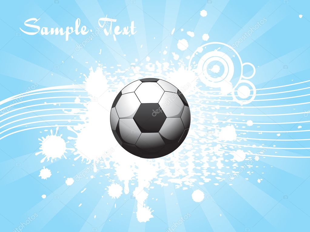 Rays background with soccer illustration